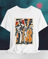 Abstract Jazz T-Shirt | Retro Music Art Graphic Tee M