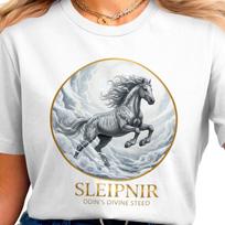 Sleipnir T-Shirt | Norse Mythology | Vintage Norse Horse God Tee S