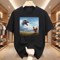 Remember Who You Are! Dinosaur Chicken Funny T-shirts High Street Fashion Trend T-shirt Women Funny T Shirt S