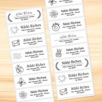 Custom Address Stickers for Bullet Journals - Reusable Floral Envelope Labels, Perfect for School Office Supplies & Party Decor (as the picture,6x2CM)