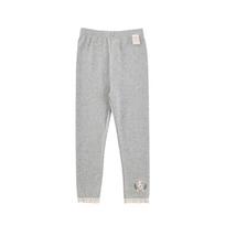 YOYO Girls' Casual Ribbed Leggings with Lace Trim 110