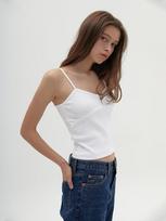 Heatherment Binding Button Camisole (White) Os