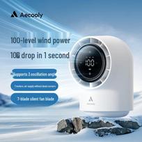 Aecooly Mini Portable USB Rechargeable Desk Fan gray