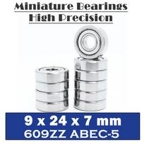10 vnt. 609ZZ guolis 9*24*7 mm ABEC-5 Miniatiūriniai 609 ZZ rutuliniai guoliai 609 609 2Z guolis 9 24 7