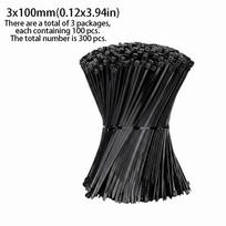 Multicolor Nylon Cable Ties Detachable Self-Locking Cable Ties  Industrial Use 3*100