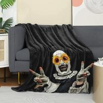 Terrifier Super Soft Throw Blanket, Horro Clown Breathable & Lightweight Flannel Blanket For Living Room, Naps, Dorm, Office Size: 75*100cm, Weight: 230 GSM