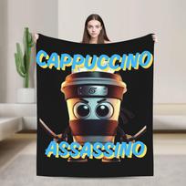 Shark In shoes Brain Rot Tralaero Tralala Fleece Throw Blanket Italian Brainrot Blankets for Sofa Travel Soft Quilt Size: 75*100cm, Weight: 230 GSM