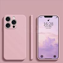 For iPhone 16 Pro Max Case Liquid Silicone Original Plain Rubber TPU Protect Case For iPhone 16 15 Pro Max Cover TPU Shockproof 16 Pro Max rožinė
