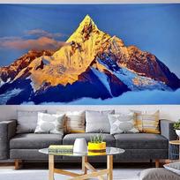Mount Everest Mountain Tapestry Majestic Snow Peak Landscape for Living Room Bedroom Nature Wall Decor 100X70CM