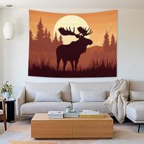 Tapestry Wild Elk Buyidec Natural Landscape 100X70CM