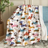 Takso Mesti Antklodė Aš Myliu Taksus Minkšta Flanelinė Antklodė Svetainės Sofos Miegamojo Šunų Mylėtojų Antklodės Dovanos Moterims Vyrams Size: 75*100cm, Weight: 230 GSM gray
