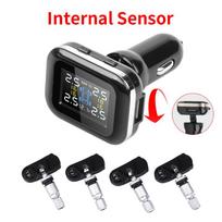 Jansite Car TPMS Cigarette Lighter Tire Pressure Monitoring System Sensors Auto Security Tpsm Sensor Adjustable Display Angle Internal sensor