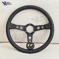 14inch JDM Protopite Drifting Racing Sports Car Steering Wheel with Black/Silver Spoke juoda