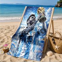 World Cup Celebration Messi Beach Towel, Quick-drying, Easy to Care for, Suitable for Both Fitness and Beach Vacations,Sports Essential 70cmx140cm(27x55inch)