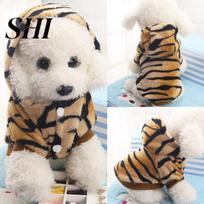 Pet Coat Dog Jacket Puppy Tiger Stripes Hoodie Shirt Winter Clothing Apparel M