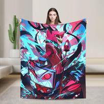 VOX H-Hazbin Hotel Alastor Žaidimų Antklodė Kelioninė Flanelinė Mesti Antklodė Sofai Kėdei Minkšta Šilta Individualios Kokybės Patiesalas 75X95CM