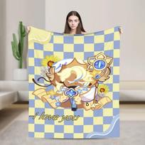 Grynos vanilės megztas pledas Flanelinis Cookie Run Kingdom Šilti pledai lovai miegamojo antklodė 75X95CM