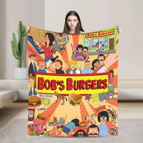 B-Bob Burgers Padėkos dienos pledas Daugia dydžių Šiltas Jaukus Pūkuotas Mesti pledai Sofai Lovai 75X95CM