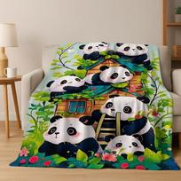 26 Stiliaus Svajonių Panda Mielas Animacinis Menas Flanelinis Antklodė, Jaukus Minkštas Mėtomasis Antklodė Namams Miegamajam Lovai Sofai Piknikui Dangalas Dovana Vaikams 75X95CM