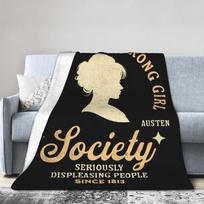 Jane Austen „Išdidumas ir prietarai“ vilnos pledas Užsispyrusių merginų lovatiesės Megzta antklodė Biuro šilta nešiojama 75X95CM