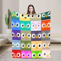 Duolingos Pelėda Duo Antklodė Kokybiška Šilta Minkšta Mėtoma Antklodė Žiemos Lėktuvo Kelionės Miegamojo Pūkuotas Lovatiesė 75X95CM