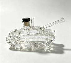 Vintage Military Style Glass Liquor Decanter Transparent Whiskey Storage Bottle Tabletop Display Ornament for Bar Collection