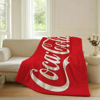 Fashion Coca Cola Print Blanket for Sofa Bed Office Travel Camping Soft Warm Cozy for Sleeping Reading Relaxing 75X95CM