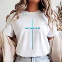 Seek Him First Cross T-Shirt | Christian Faith Tee, Jesus Cross Shirt S
