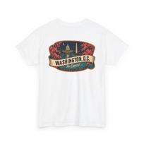Washington DC - Mid Century Luggage Tag T-Shirt | Retro City Badge Tee L