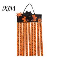 Hanging Tassel for Home Entrance Halloween Rag Flag Banner, Pumpkin Maple Leaf Flower Ribbon Rich Layered Three-dimensional Ornament Decor, Farmhouse C