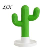 Desktop Clutter Organizer Cactus Headphone Stand And Watch Holder, with Cable Storage Holder for Apple Tray, 3D Printed Display Rack Earphones žalia
