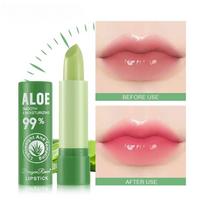 Aloe Vera Lip Balm, Moisturizing Waterproof Anti Dryness Lip Lotion, Temperature Sensitive Color Changing Lipstick