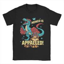Retro Mongo Is Appalled Princess Cat Riding Dinosaur Men T Shirts  Funny Tee Shirt Short Sleeve Round Neck TShirt  Cotton S įvairiaspalvis