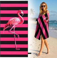 Red Sunset Palm Tree Beach Towel Silhouette Design Soft Microfiber for Tropical Vacations and Beach Getaways 50x100cm