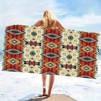 Vibrant Graphic Retro Totem Beach Towel - Ultra Absorbent & Fast Drying Microfiber, Perfect for Picnic & Summer Vibes Decor 50x100cm