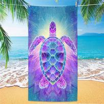 Geometric Sea Turtle Print Beach Towel Galaxy Design Towel for Men and Women Ideal for Summer Beach Trips Outdoor Activities 50x100cm