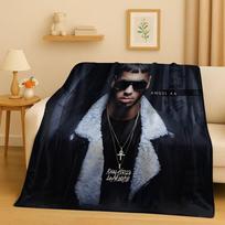 3D Anuel AA Real Hasta La Muerte Rapper Flannel Blanket,Ultra Soft Warm Plush Throw for Home Bedroom Bed Sofa Cover Kids Picnic Size: 75*100cm, Weight: 230 GSM