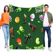 Plants vs Zombies Blanket Cozy Soft Throw for Kids Lightweight Bed Sofa Cover Perfect Gift for Game Fans and Home Decor Size: 75*100cm, Weight: 230 GSM