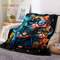 3D Persian Cat,Cute Calico Cat,Ragdoll Cartoon Soft Blankets,Keep Warm Throw Blanket for Picnic Beds Sofa Home Bedroom Gift kid Size: 75*100cm, Weight: 230 GSM