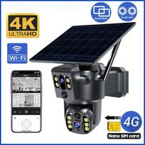 4G SIM kortelė Saulės dvigubas objektyvas / vaizdas 4K WIFI belaidė IP kamera PTZ lauko PIR aptikti sauga Naktinio matymo stebėjimas Only WiFi Camera