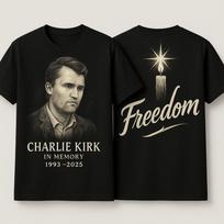 Charlie Kirk Shirt, True Patriot 1993-2025 Rip Memorial Free Dom T-Shirt 2XL