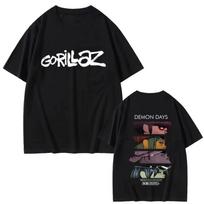 Rock Band Gorillaz Eyes Print Tshirts Unisex Women Hip Hop Fashion Oversized Streetwear Unisex Casual Soft Cotton Oversized T Shirts S