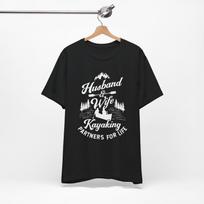 Husband And Wife Kayaking Partners For Life Unisex Tee Shirt, Outdoor Adventure, Canoeing, Paddling, Boating, Newlywed, Married, Rafting M