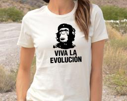 Funny Che Guevara Parody T shirt, Viva La Evolucion, Latin American Revolutionary Movement inspired, Monkey Che T shirt, made in Lithuania, M