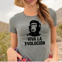 Viva La Evolucion, Funny Monkey Chimpanzee T shirt, Evolution Tee, Revolution T shirt Latin America Revolutionaries Inspired T shirt L