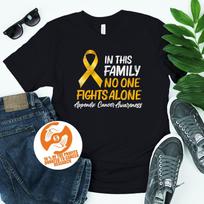 Appendix Cancer Support T-Shirt - Amber Ribbon August Awareness Month S