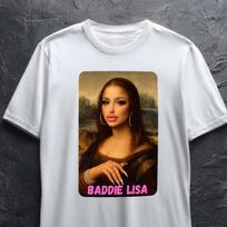 Baddie Lisa T-Shirt, Mona Lisa Parody Graphic Tee, Pop Art Portrait, Weird Monna lisa shirt, Baddie Monna lisa, Baddie Shirt, Bad girl shirt S