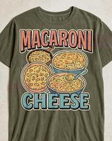 Macaroni Cheese Retro Shirt, Vintage Food Art Comfort Meal Illustration, Cheesy Pasta Graphic Tee, Foodie Lover Gift M