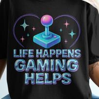 Stardew Valley T-Shirt, Cozy Gaming Shirt, Gamer Shirt, Life Happens Gaming Helps Shirt, Video Game Lover Gift, Gamer Gift Idea S