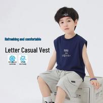 YOYO Fairy Tale Boys' Trendy Cotton Blend Short-Sleeve Shirt 120 tamsiai mėlyna spalva